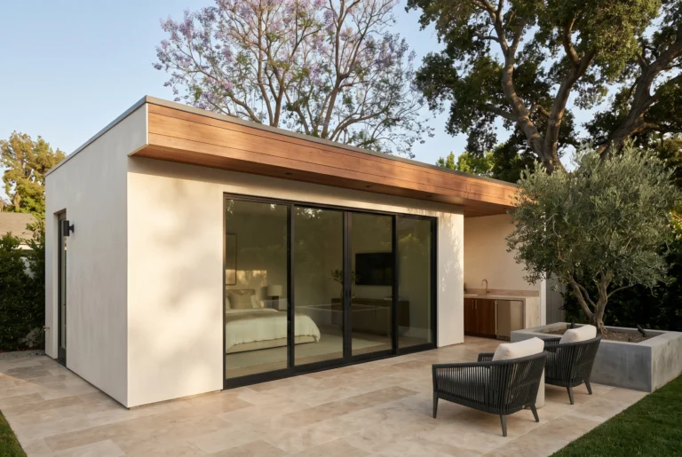 ADU in Tarzana — Master in Design White Plaster Suite ADU