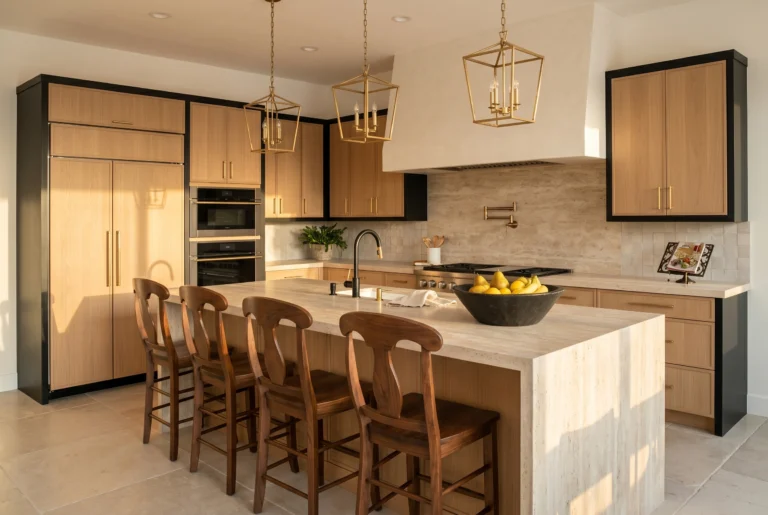 Kitchen Remodeling in Tarzana — Master in Design Black + Oak Chef Kitchen