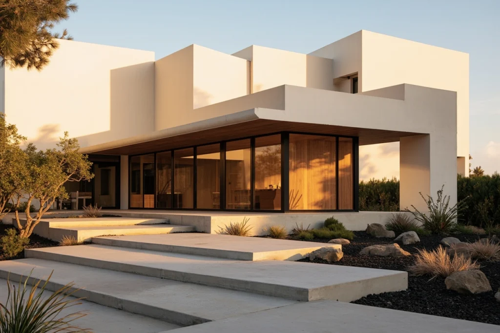 Front Facade Remodeling in Tarzana — Master in Design Modern Facade Flat — Master in Design, Tarzana